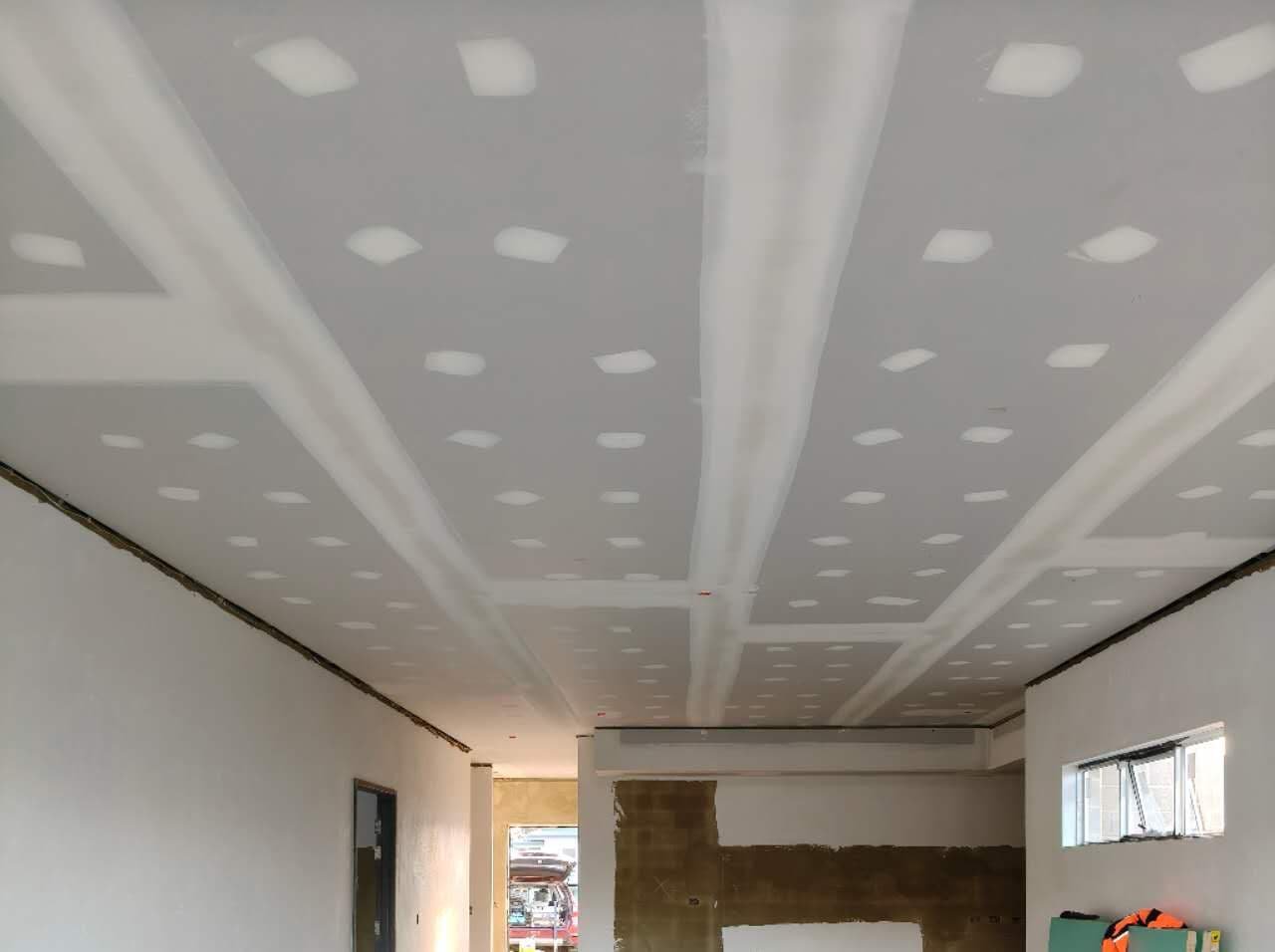 Ceiling replacement and plasterboard installation in progress by Westaus Commercial Services in Perth